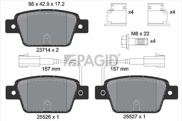PAGID Sada brzdových platničiek kotúčovej brzdy T2207N 1