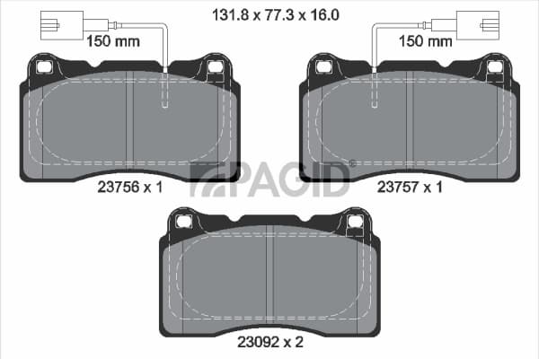 PAGID Sada brzdových platničiek kotúčovej brzdy T2308N 1