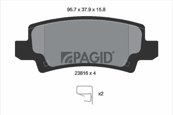 PAGID Sada brzdových platničiek kotúčovej brzdy T1398N 1