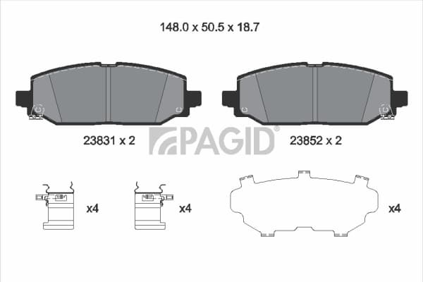 PAGID Sada brzdových platničiek kotúčovej brzdy T3163N 1