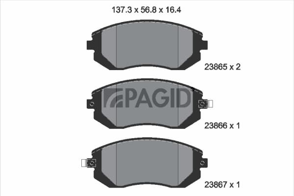 PAGID Sada brzdových platničiek kotúčovej brzdy T1331N 1