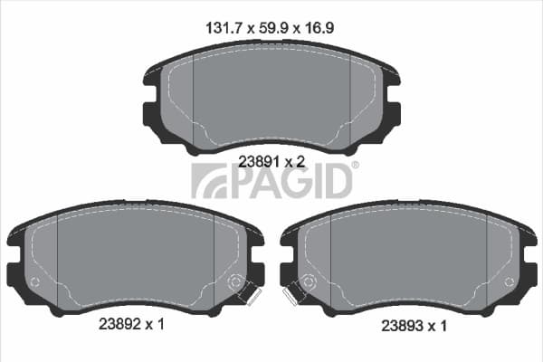 PAGID Sada brzdových platničiek kotúčovej brzdy T1412N 1