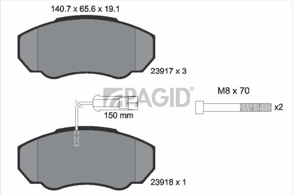 PAGID Sada brzdových platničiek kotúčovej brzdy T1354N 1