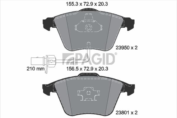 PAGID Sada brzdových platničiek kotúčovej brzdy T1487N 1