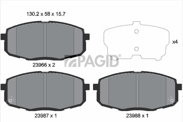 PAGID Sada brzdových platničiek kotúčovej brzdy T1378N 1