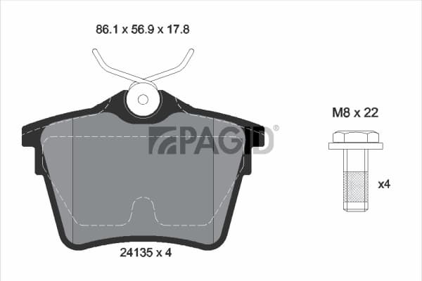 PAGID Sada brzdových platničiek kotúčovej brzdy T1463N 1