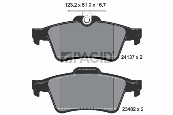 PAGID Sada brzdových platničiek kotúčovej brzdy T1489N 1
