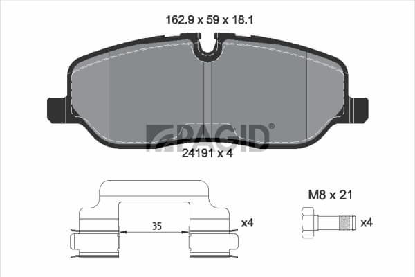 PAGID Sada brzdových platničiek kotúčovej brzdy T1513N 1
