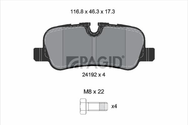 PAGID Sada brzdových platničiek kotúčovej brzdy T2125N 1