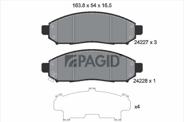 PAGID Sada brzdových platničiek kotúčovej brzdy T1522N 1