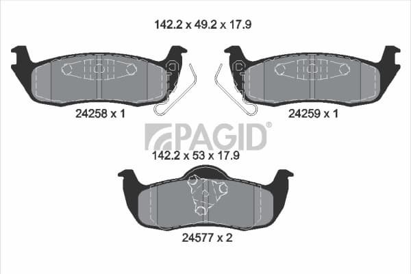PAGID Sada brzdových platničiek kotúčovej brzdy T1535N 1