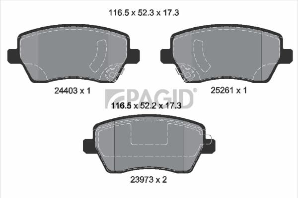 PAGID Sada brzdových platničiek kotúčovej brzdy T2087N 1