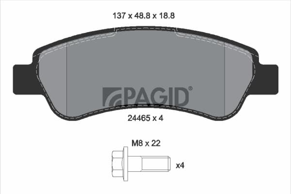 PAGID Sada brzdových platničiek kotúčovej brzdy T1655N 1