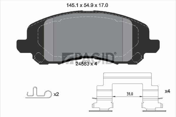 PAGID Sada brzdových platničiek kotúčovej brzdy T1719N 1