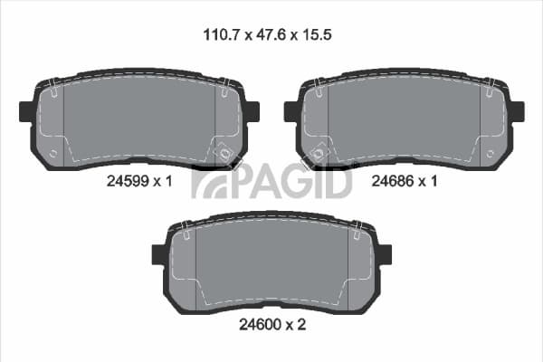 PAGID Sada brzdových platničiek kotúčovej brzdy T1725N 1
