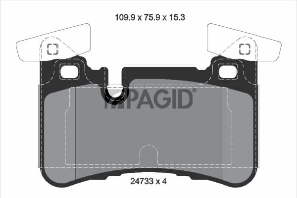 PAGID Sada brzdových platničiek kotúčovej brzdy T2043N 1
