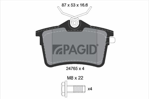 PAGID Sada brzdových platničiek kotúčovej brzdy T1788N 1