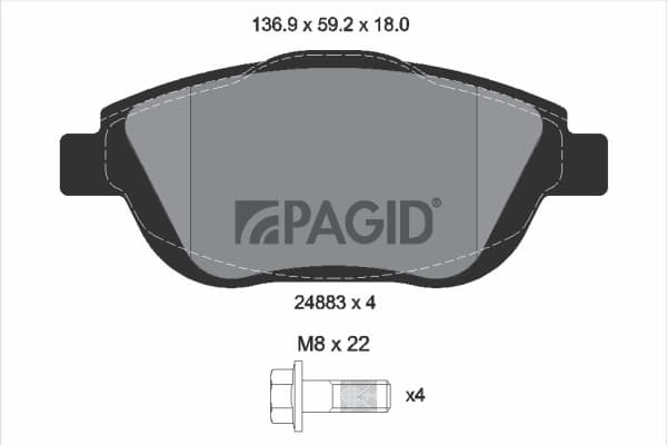 PAGID Sada brzdových platničiek kotúčovej brzdy T1846N 1