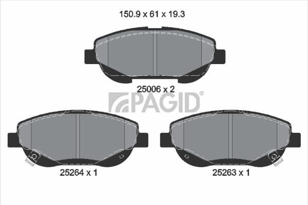 PAGID Sada brzdových platničiek kotúčovej brzdy T2039N 1