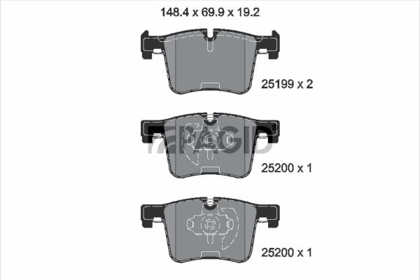 PAGID Sada brzdových platničiek kotúčovej brzdy T2052N 1