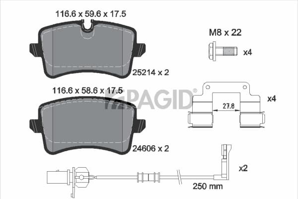 PAGID Sada brzdových platničiek kotúčovej brzdy T2114N 1