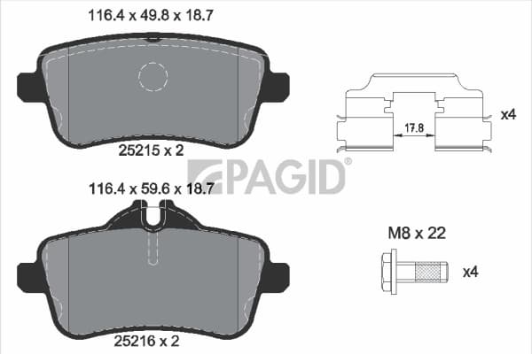 PAGID Sada brzdových platničiek kotúčovej brzdy T2189N 1