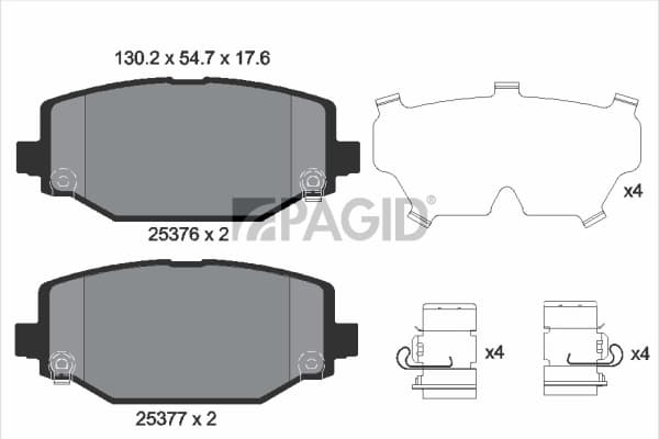 PAGID Sada brzdových platničiek kotúčovej brzdy T3145N 1