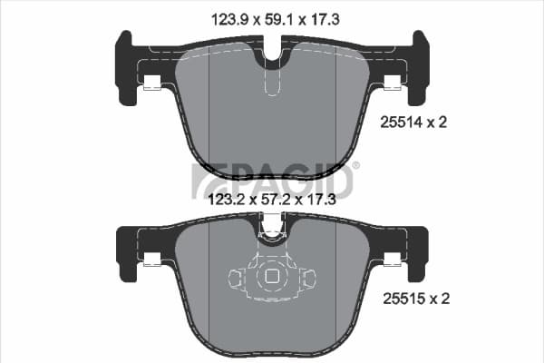 PAGID Sada brzdových platničiek kotúčovej brzdy T2165N 1