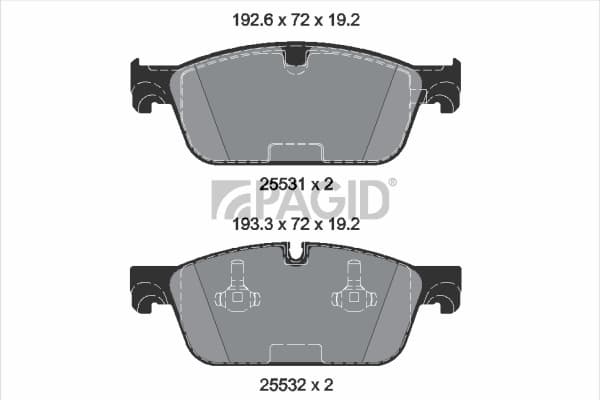 PAGID Sada brzdových platničiek kotúčovej brzdy T2177N 1