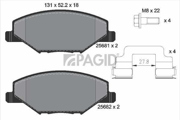 PAGID Sada brzdových platničiek kotúčovej brzdy T2204N 1
