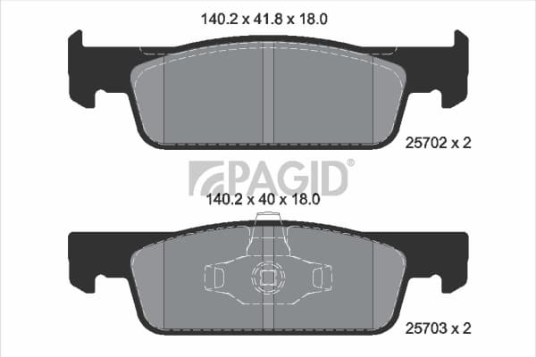 PAGID Sada brzdových platničiek kotúčovej brzdy T2260N 1