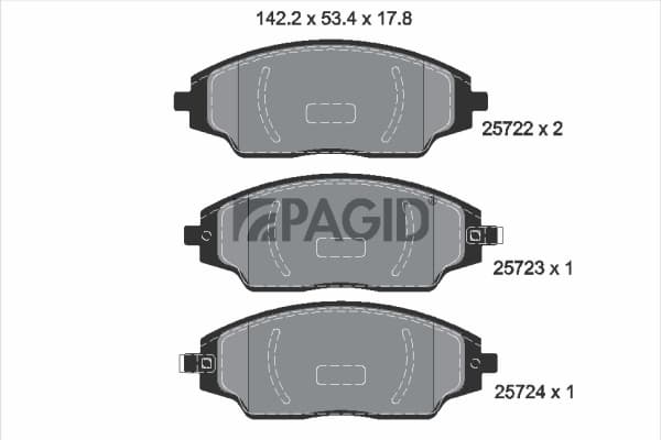 PAGID Sada brzdových platničiek kotúčovej brzdy T2409N 1