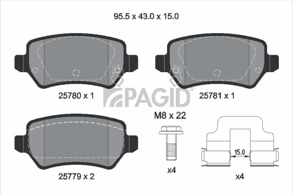 PAGID Sada brzdových platničiek kotúčovej brzdy T2840N 1