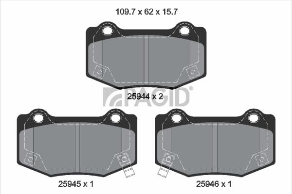 PAGID Sada brzdových platničiek kotúčovej brzdy T2953N 1