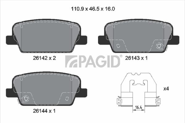 PAGID Sada brzdových platničiek kotúčovej brzdy T4188N 1