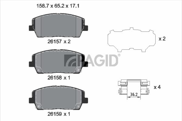 PAGID Sada brzdových platničiek kotúčovej brzdy T4187N 1