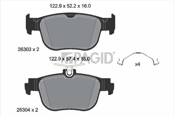 PAGID Sada brzdových platničiek kotúčovej brzdy T2904N 1