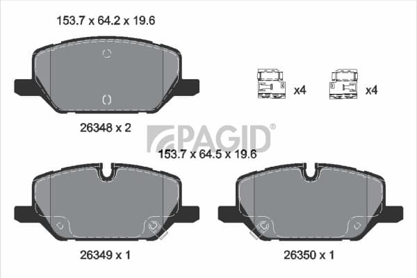PAGID Sada brzdových platničiek kotúčovej brzdy T4301N 1