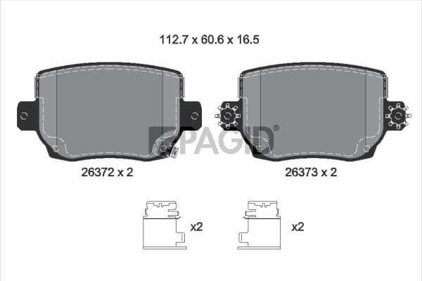 PAGID Sada brzdových platničiek kotúčovej brzdy T2917N 1