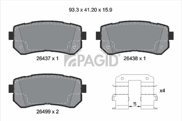 PAGID Sada brzdových platničiek kotúčovej brzdy T2928N 1