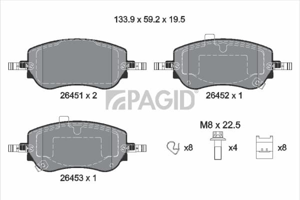 PAGID Sada brzdových platničiek kotúčovej brzdy T2932N 1