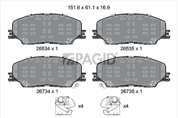 PAGID Sada brzdových platničiek kotúčovej brzdy T4205N 1