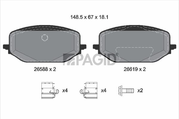 PAGID Sada brzdových platničiek kotúčovej brzdy T3179N 1