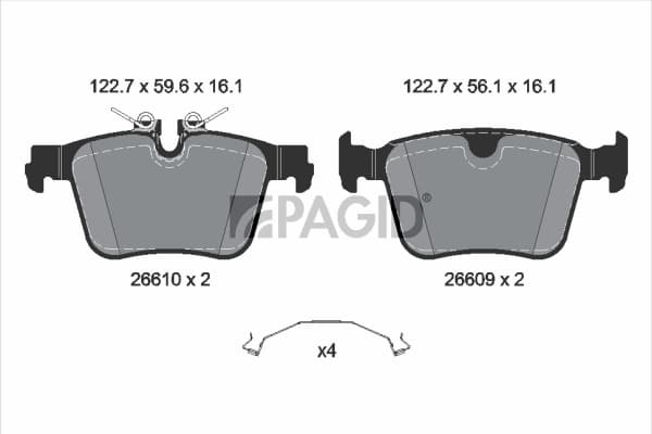 PAGID Sada brzdových platničiek kotúčovej brzdy T4259N 1