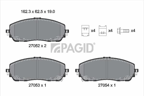 PAGID Sada brzdových platničiek kotúčovej brzdy T4610N 1