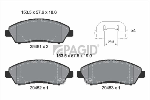 PAGID Sada brzdových platničiek kotúčovej brzdy T2682N 1