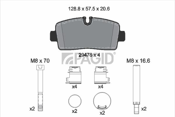PAGID Sada brzdových platničiek kotúčovej brzdy T4256N 1