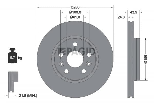 PAGID Brzdový kotúč 55024NC 1