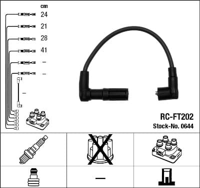 NGK Sada zapaľovacích káblov 0644 1