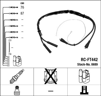 NGK Sada zapaľovacích káblov 0689 1